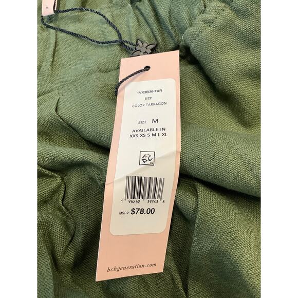 BCBGeneration Women's M Green Relaxed Stretch Pocket Tie Waist Short OS37-10 - Picture 8 of 8